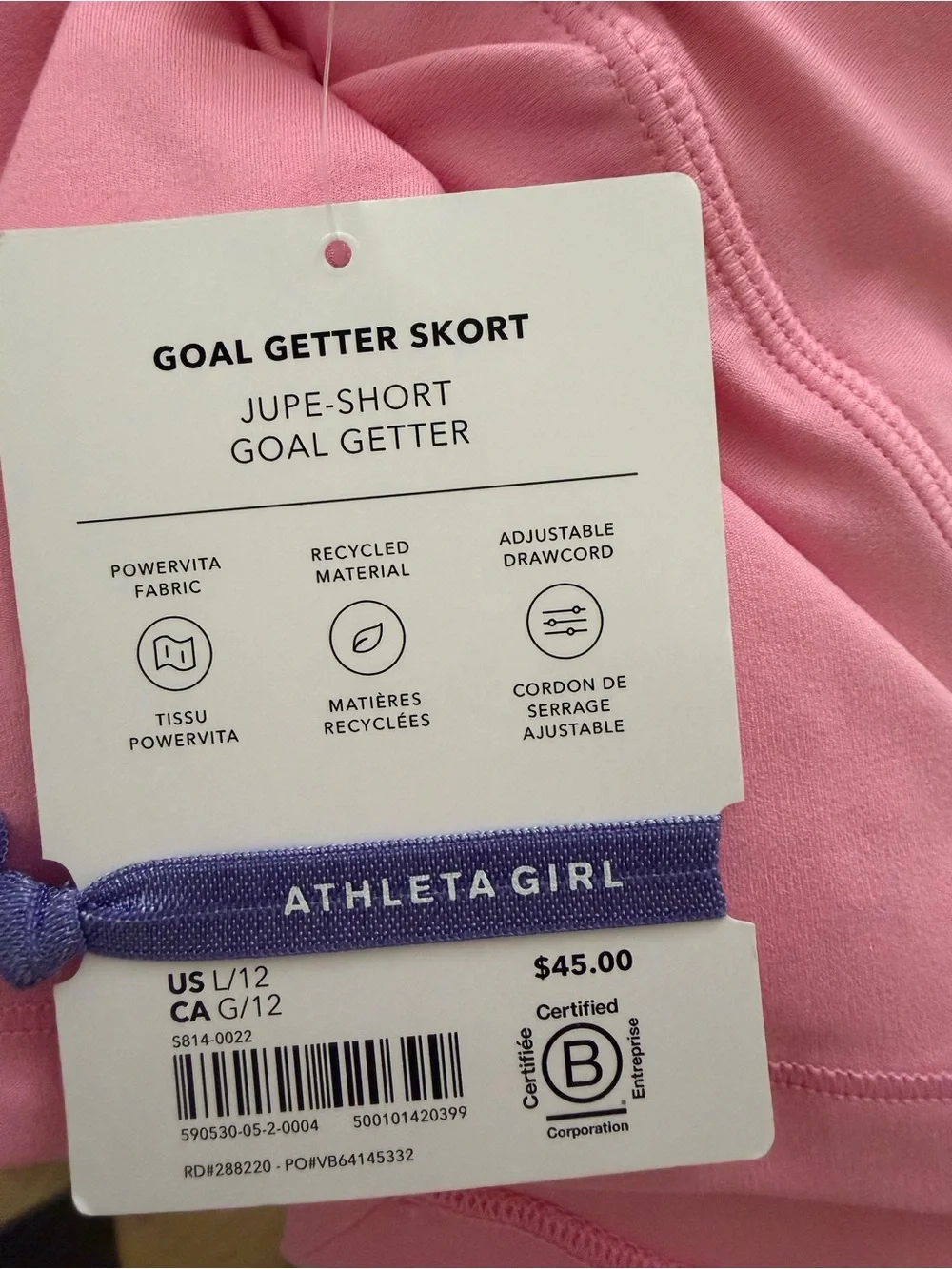 Athleta Girls Pink Active Skort